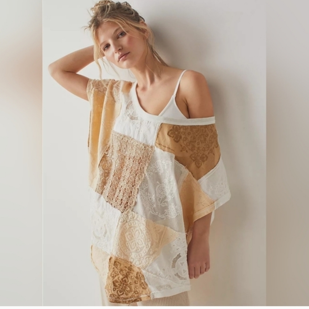 Free People Boho Patchwork Tunic Top